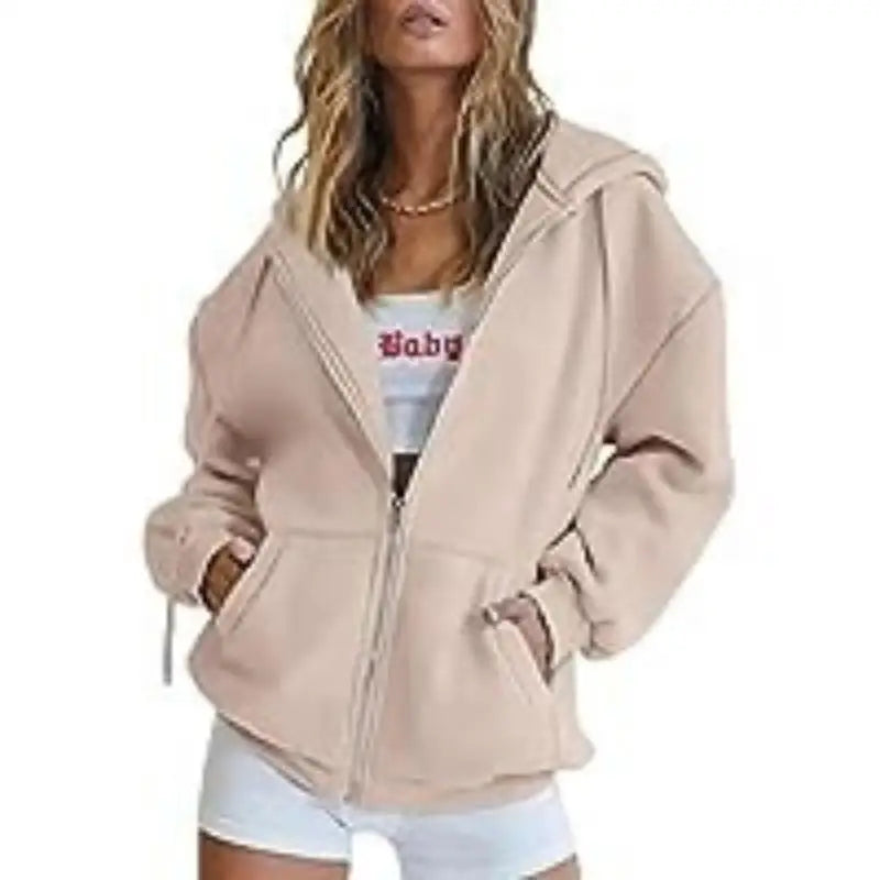 Sweat à capuche zippé oversize pour femme – DRIPMOOD