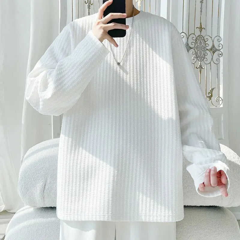 T-shirt manches longues côtelé pour homme – DRIPMOOD